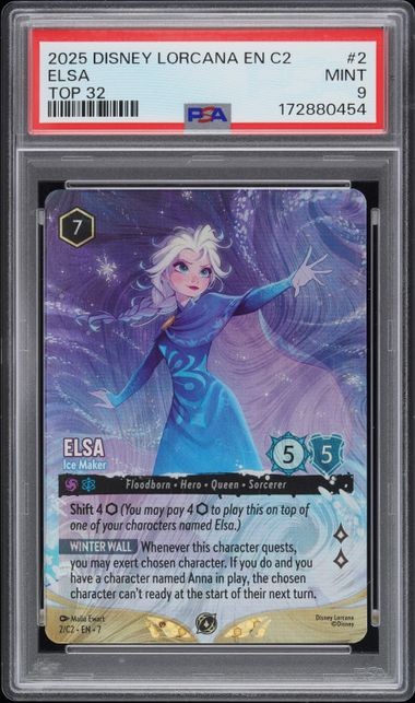2025 DISNEY LORCANA EN C2-LORCANA CHALLENGE PROMO #2 ELSA TOP 32 PSA 9 (QR