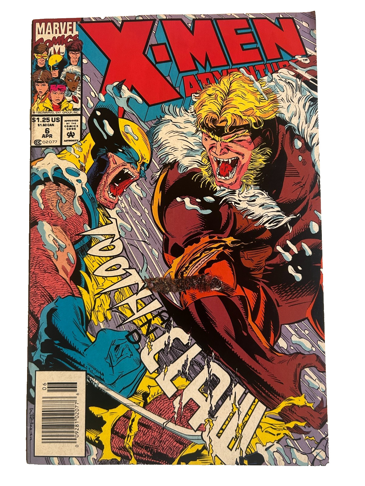 X-MEN ADVENTURES #6  Season One - CLASSIC WOLVERINE vs. SABRETOOTH BATTLE