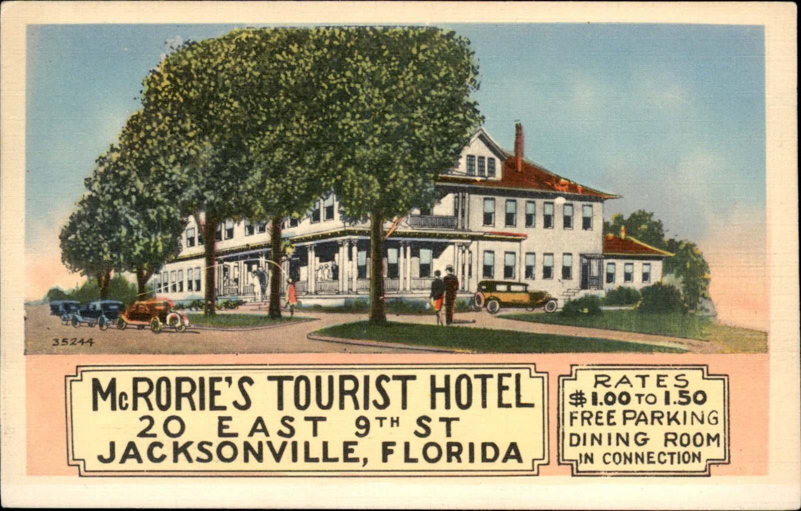 Jacksonville FL Tourist Hotel c1920s-30s Vintage Postcard Jacksonville FL Tourist Hotel c1920s-30s Vintage Postcard