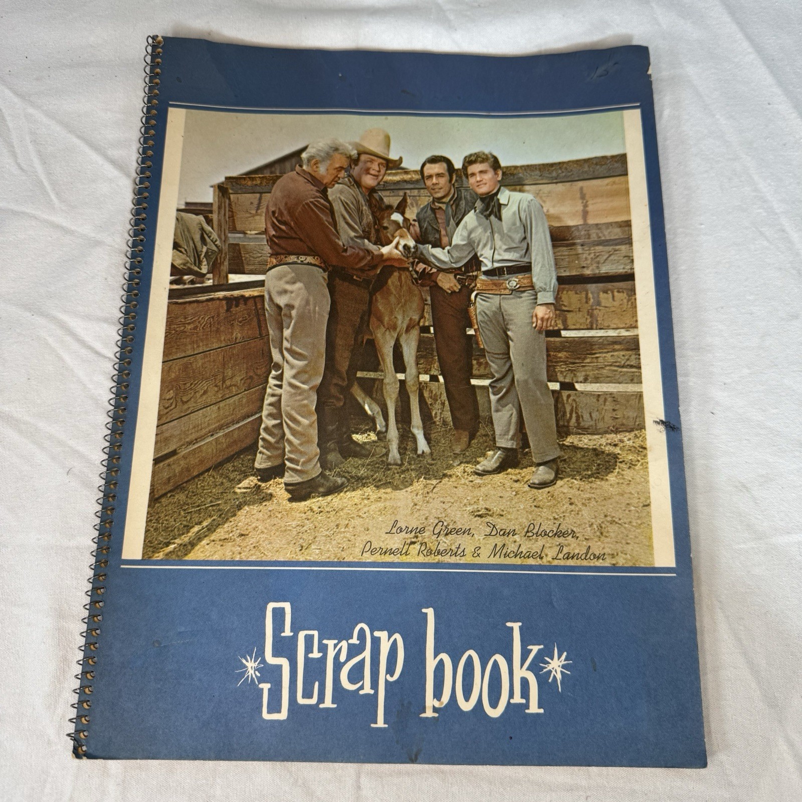 RARE Original Vintage 1960 Bonanza TV Show Paper Scrap Book 12”x9” ~ SHIPS FAST