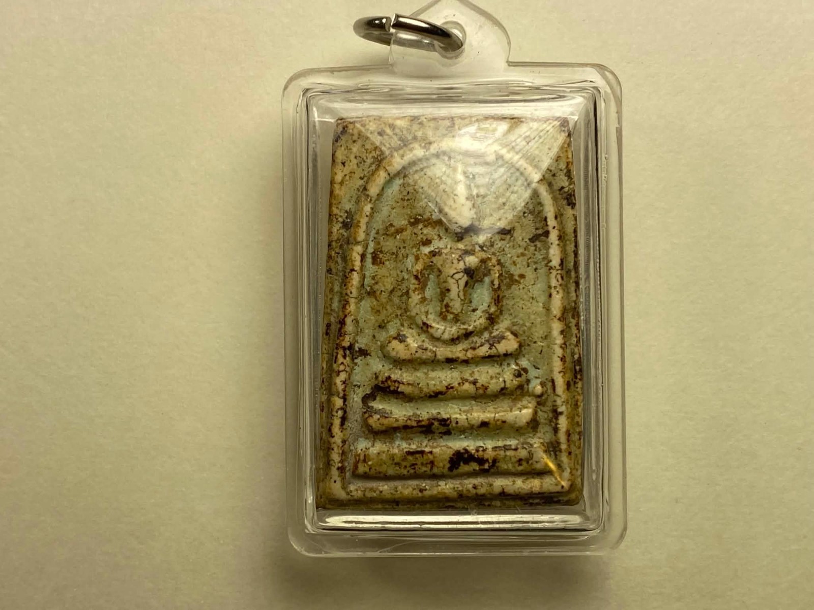 Vintage Three-Step Sitting Buddha Thai Amulet with 24