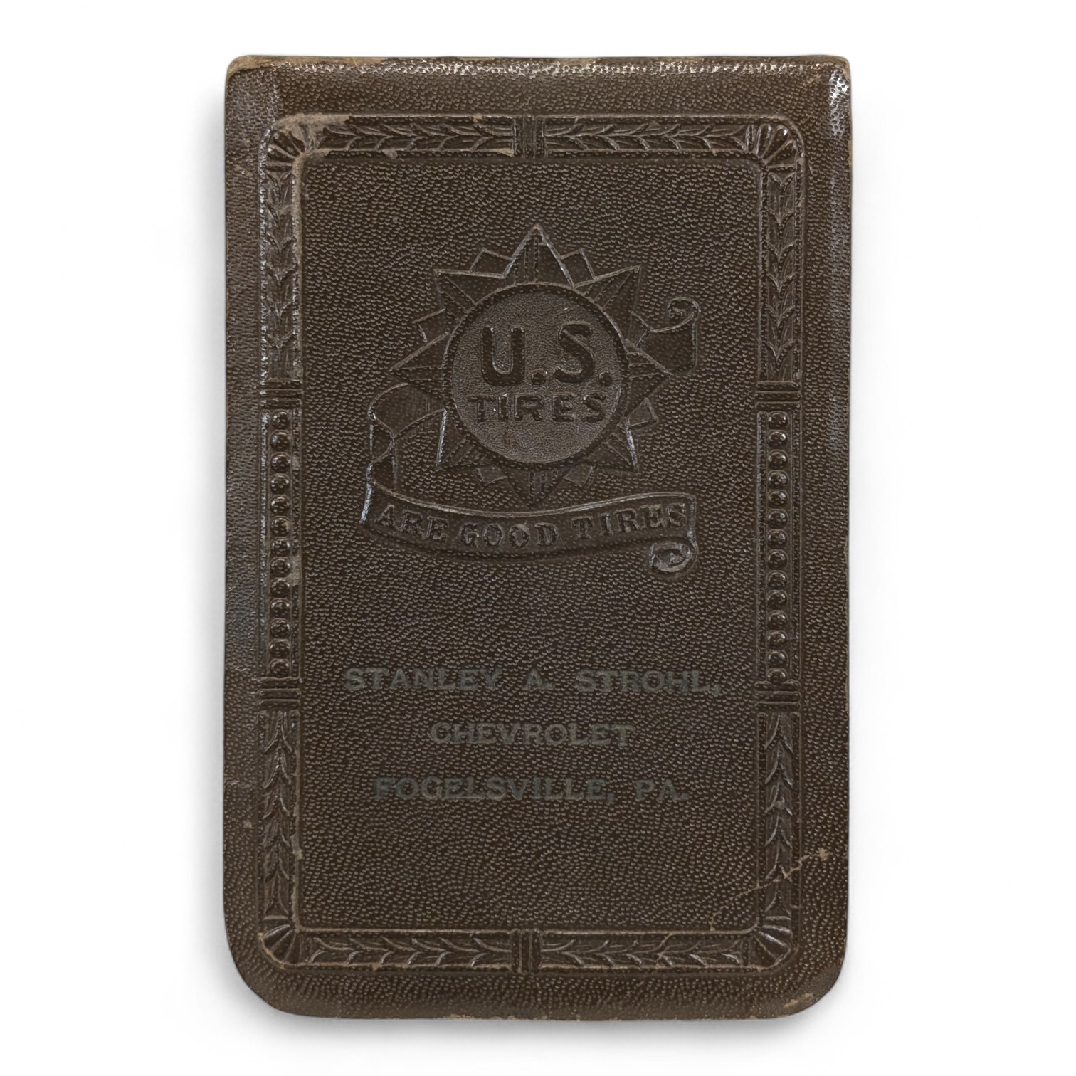 Rare Stanley A. Strohl Chevrolet Fogelsville Pa Notepad U.S. Tires Dealer 1950s 