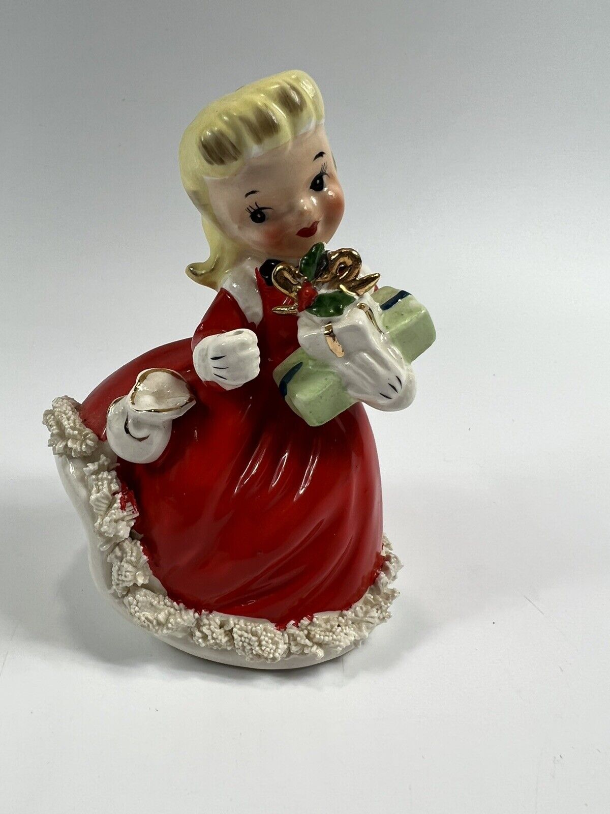1956 Vintage NAPCO Japan Ceramic Christmas Girl with Gifts
