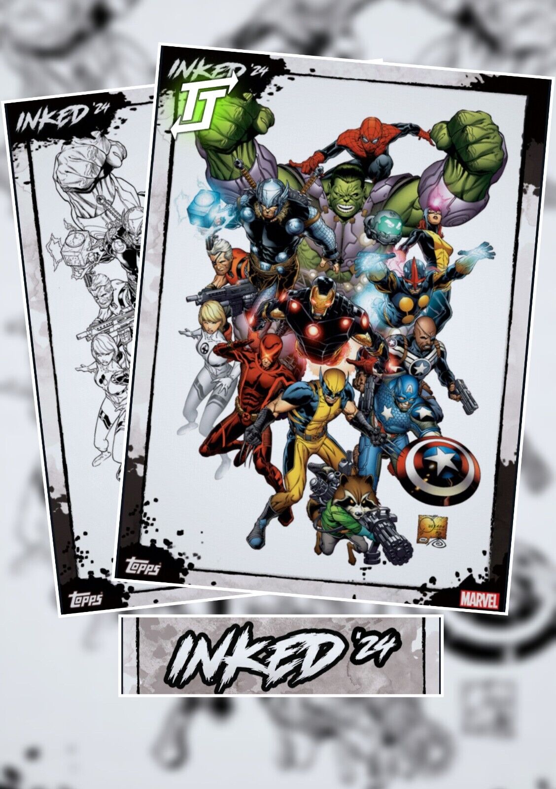 Topps Marvel Collect Inked '24 S2 Avengers Tilt + B & W ⭐Digital Card