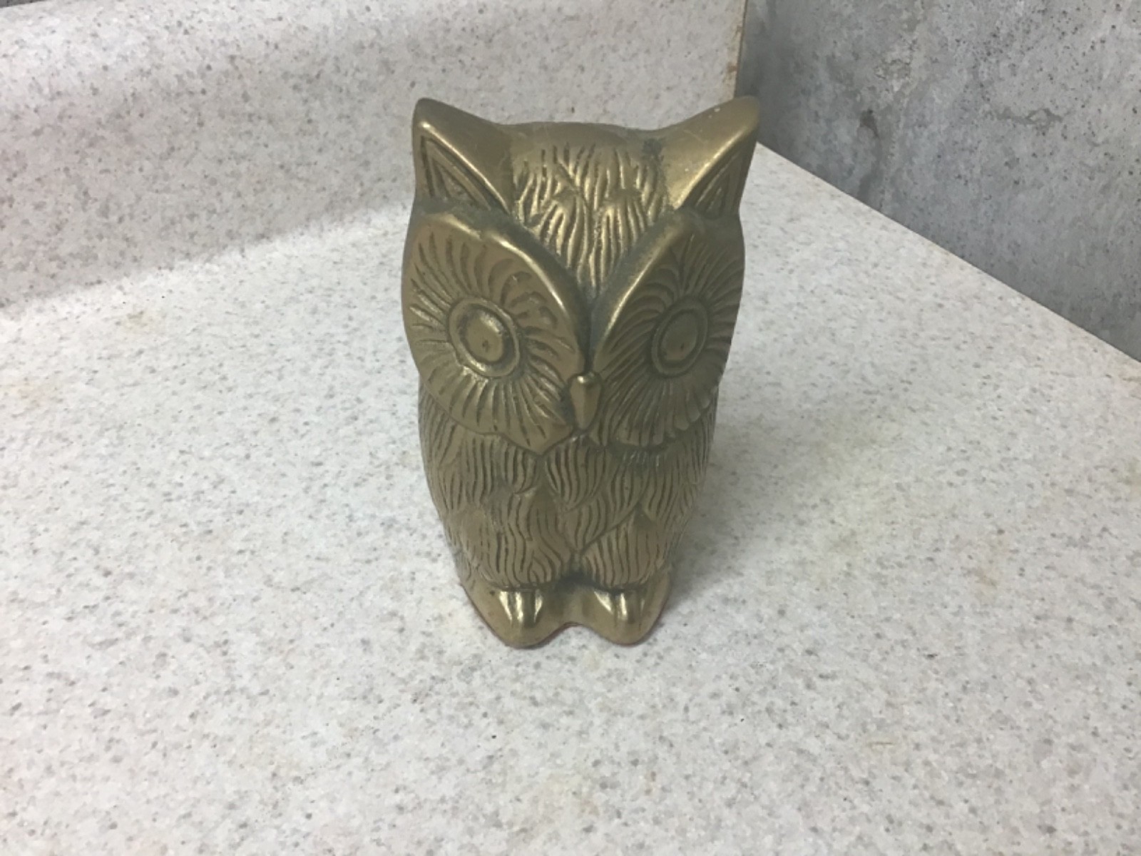 Vintage Solid Brass Owl Figurine MCM DECOR