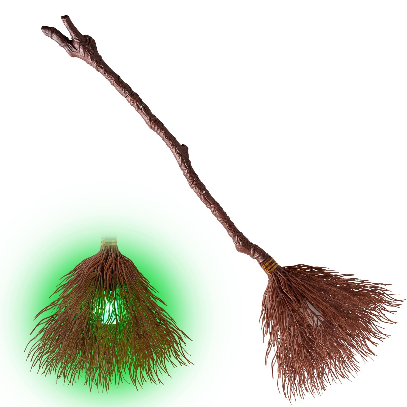 Light-Up Witch Broomstick with Vine Pattern - Halloween Costume Accessory for Ad