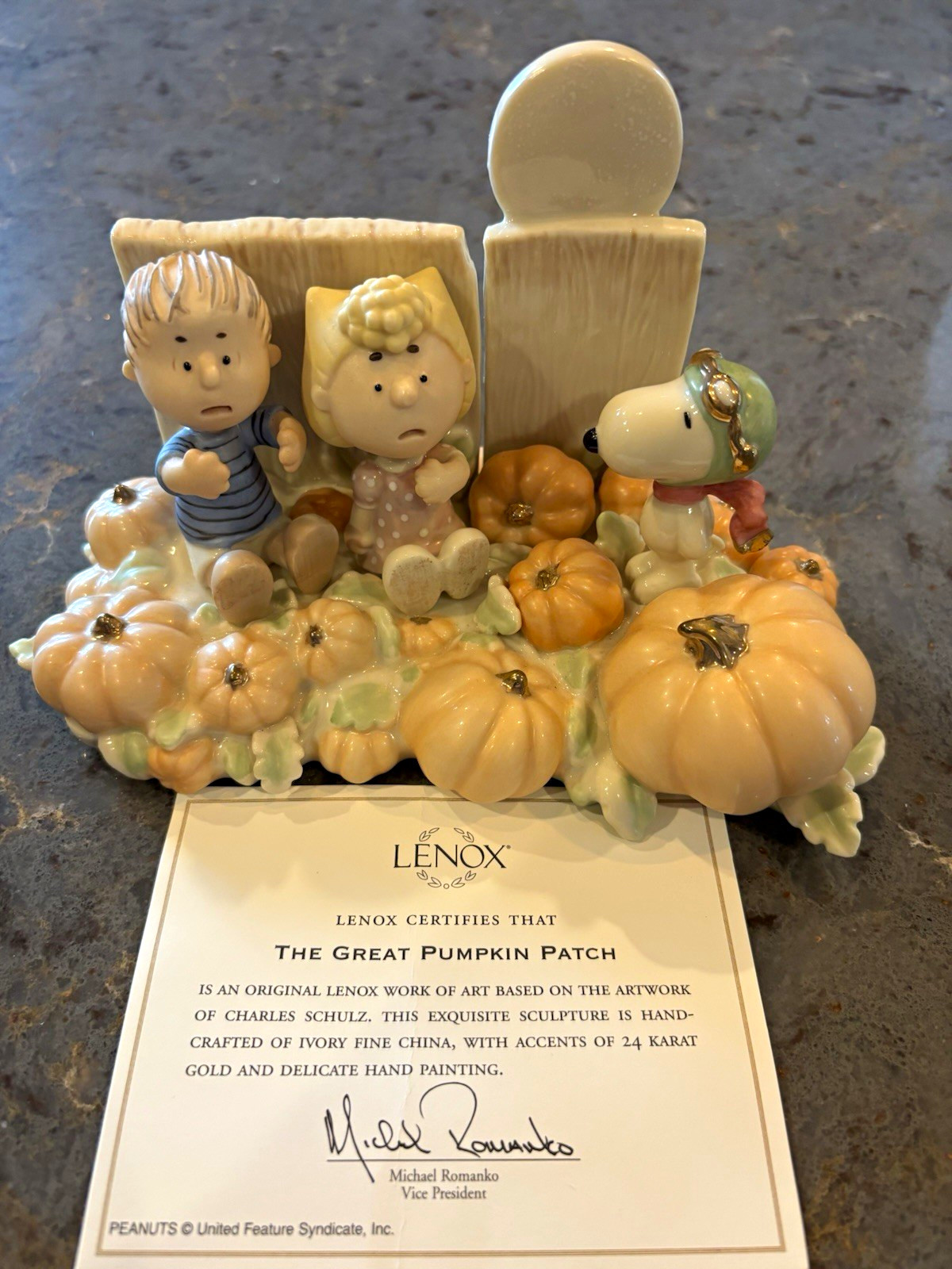Lenox Peanuts Great Pumpkin Patch Porcelain Figurine Snoopy Linus Sally COA Box Lenox Peanuts Great Pumpkin Patch Porcelain Figurine Snoopy Linus Sally COA Box