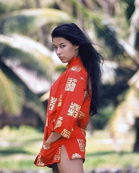 France Nuyen gorgeous in red short outfit on set South Pacific 1957 24x36 Poster