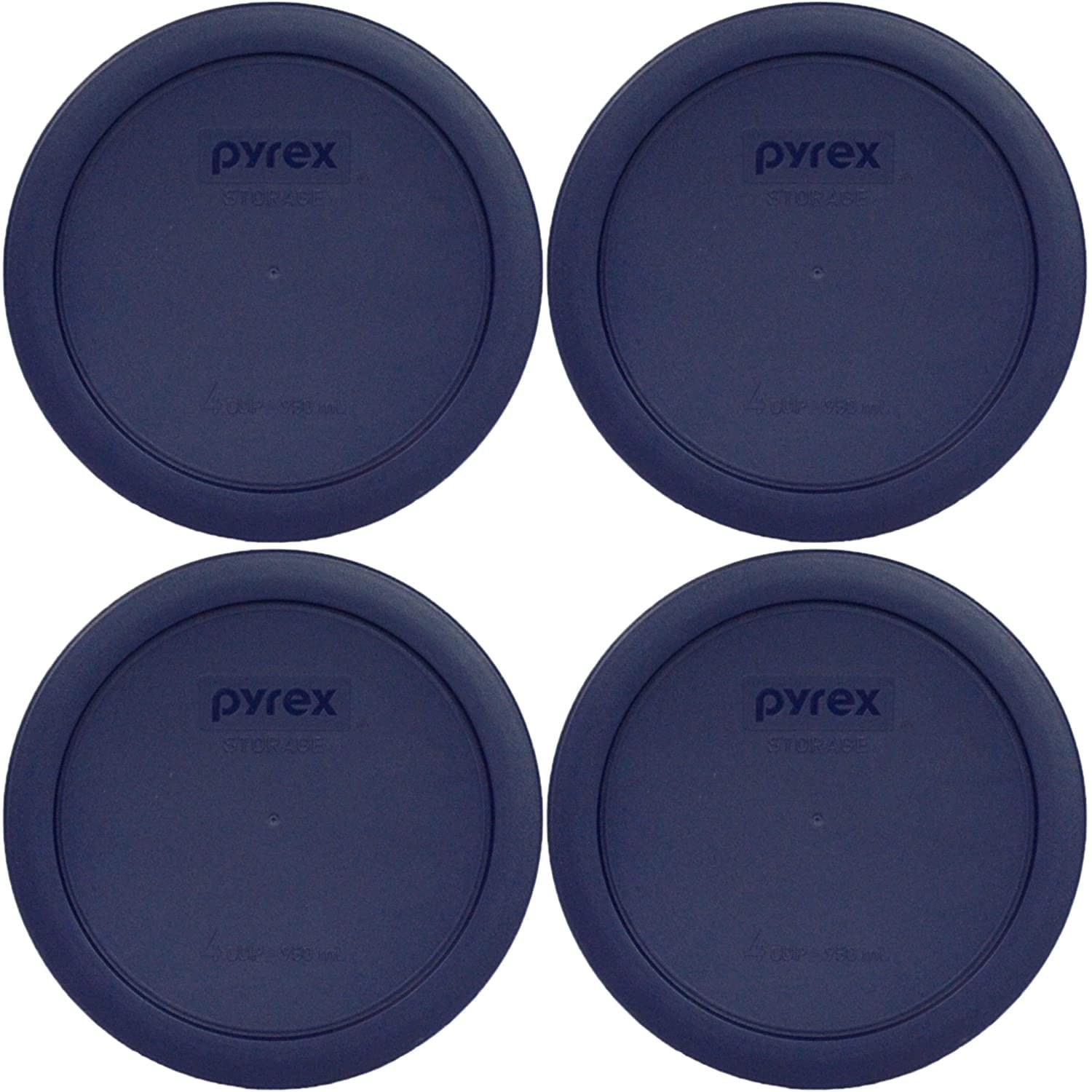 Pyrex 7201-PC (4-Cup) Blue Food Storage Lid (4-Pack) - Made in USA