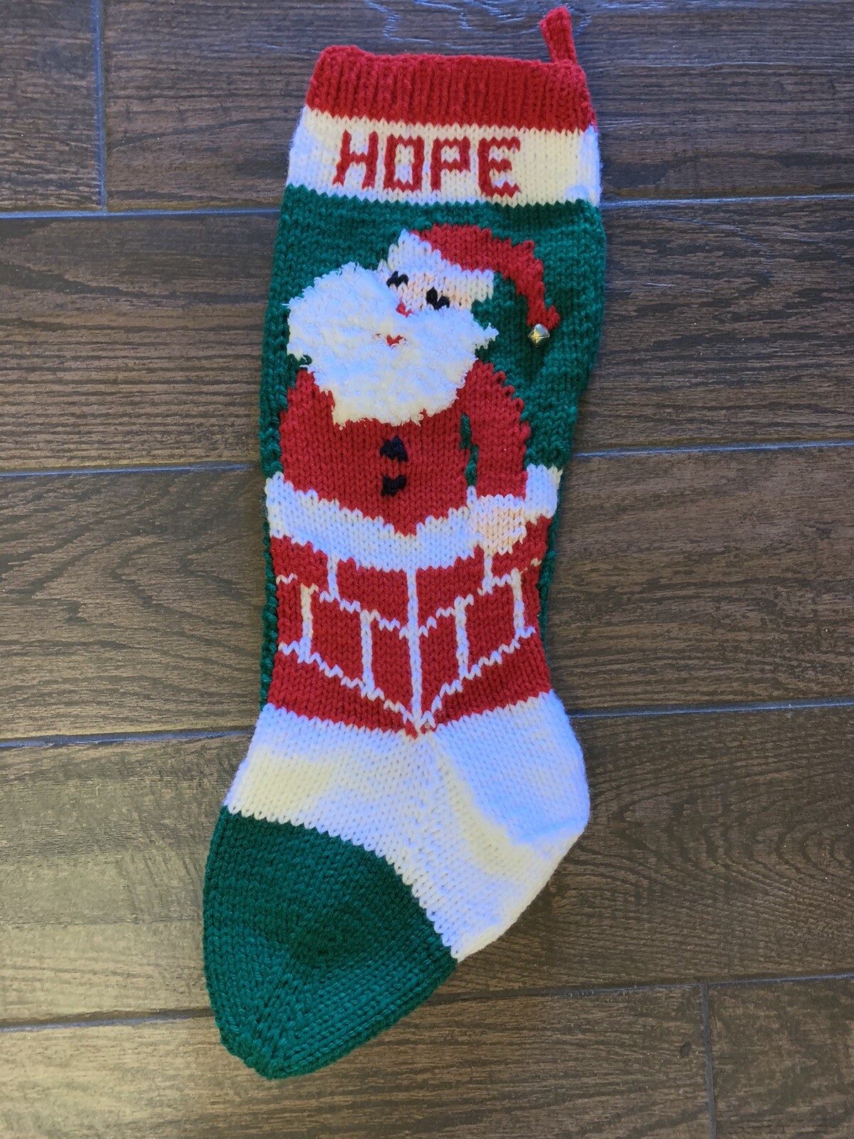 Hand knit Christmas Stocking-SANTA ~24