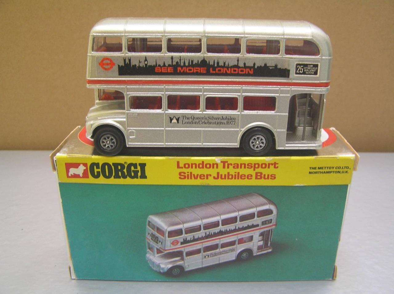 Corgi Toys 471 London Transport Silver Jubilee Double Decker Bus MIB Mint in Box