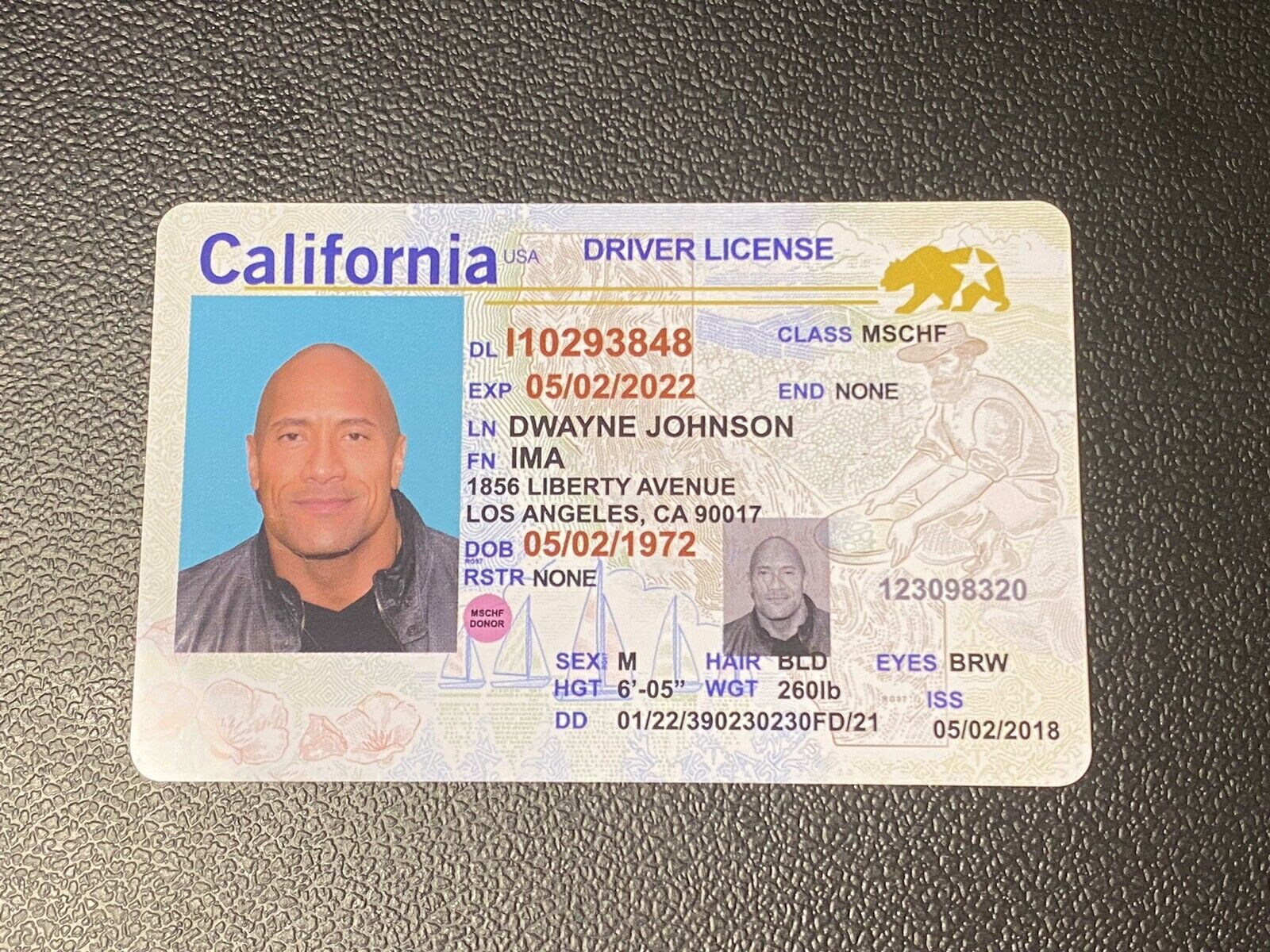 MSCHF Boosted Packs V2 2nd Edition- Dwayne Johnson The Rock  driver license RARE