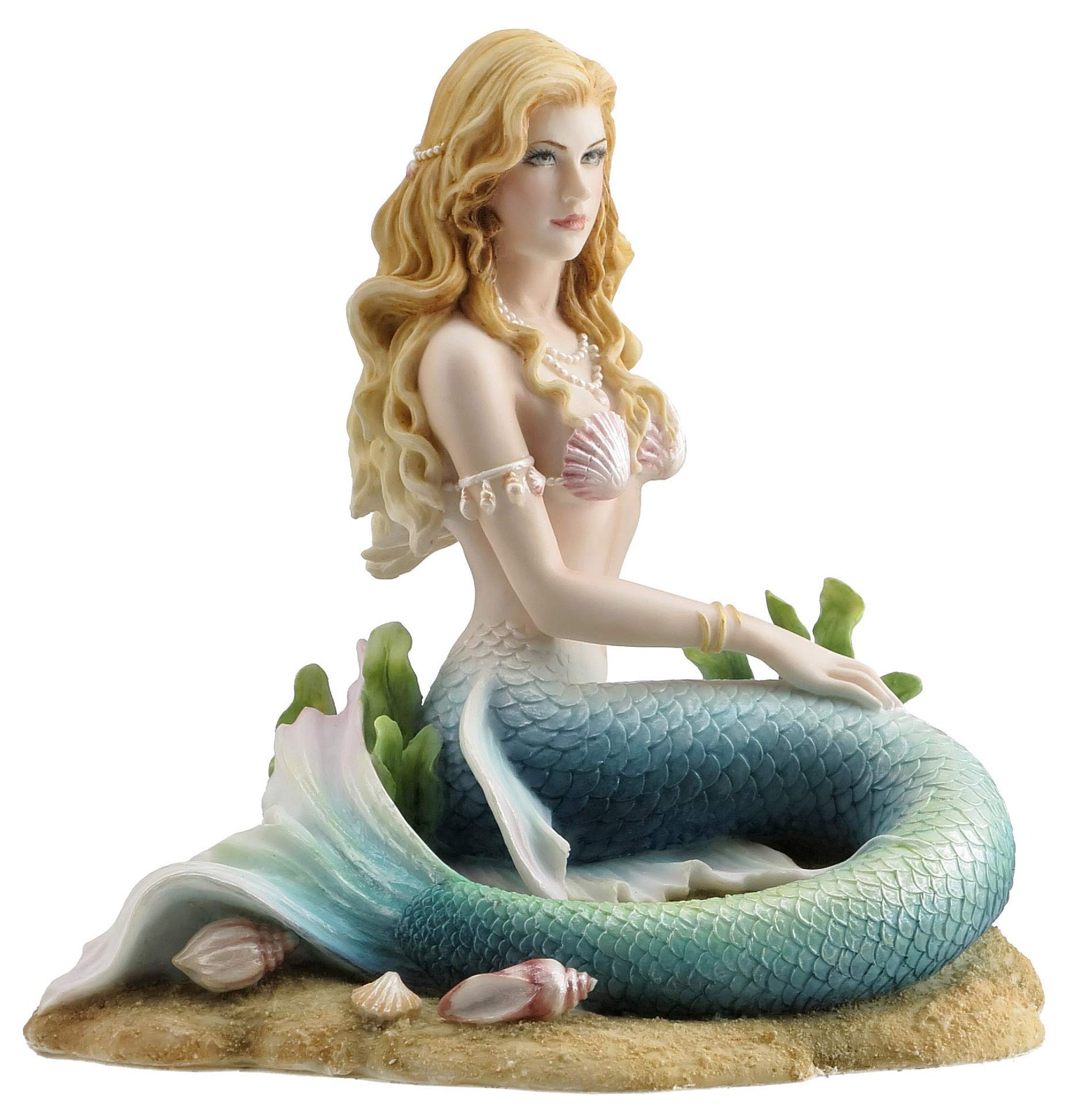 Veronese Design Enchanted Song Mermaid Sitting on the Ocean Floor Sculpture Veronese Design Enchanted Song Mermaid Sitting on the Ocean Floor Sculpture