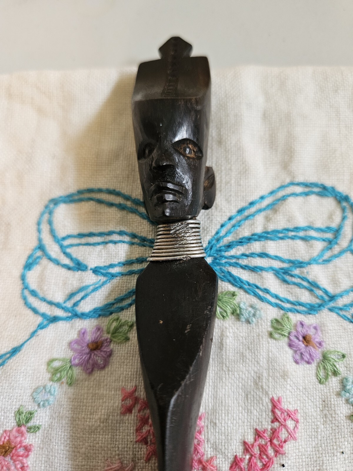 Vintage Letter Opener,  Carved Wood Tribal Letter Opener 11\