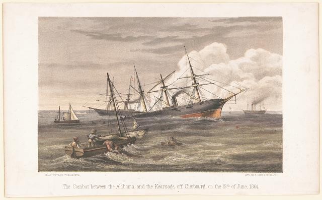 Photo:Cherbourg France 1864 Alabama vs Kearsarge Naval Battle