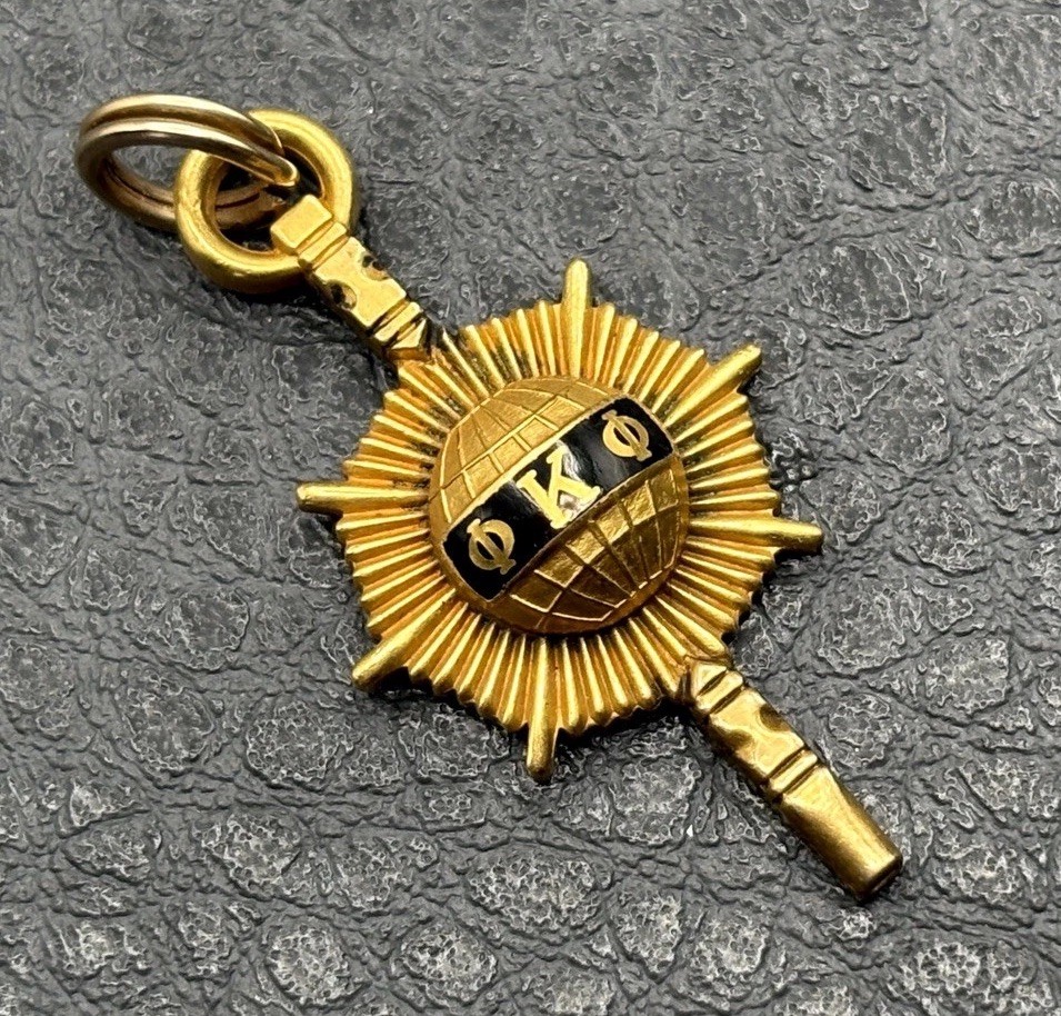 Phi Kappa Phi Honor Society Fraternity Gold Tone Black Enamel Pendant Pin Phi Kappa Phi Honor Society Fraternity Gold Tone Black Enamel Pendant Pin