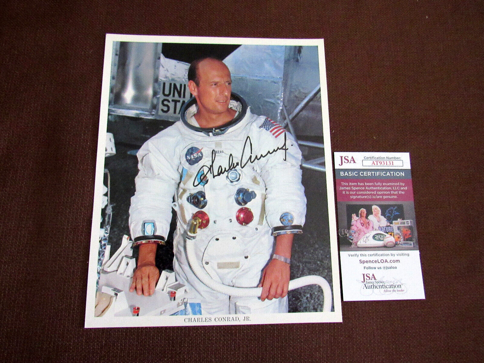 CHARLES PETE CONRAD APOLLO 12 ASTRONAUT SIGNED AUTO NASA LITHO PHOTO JSA BEAUTY