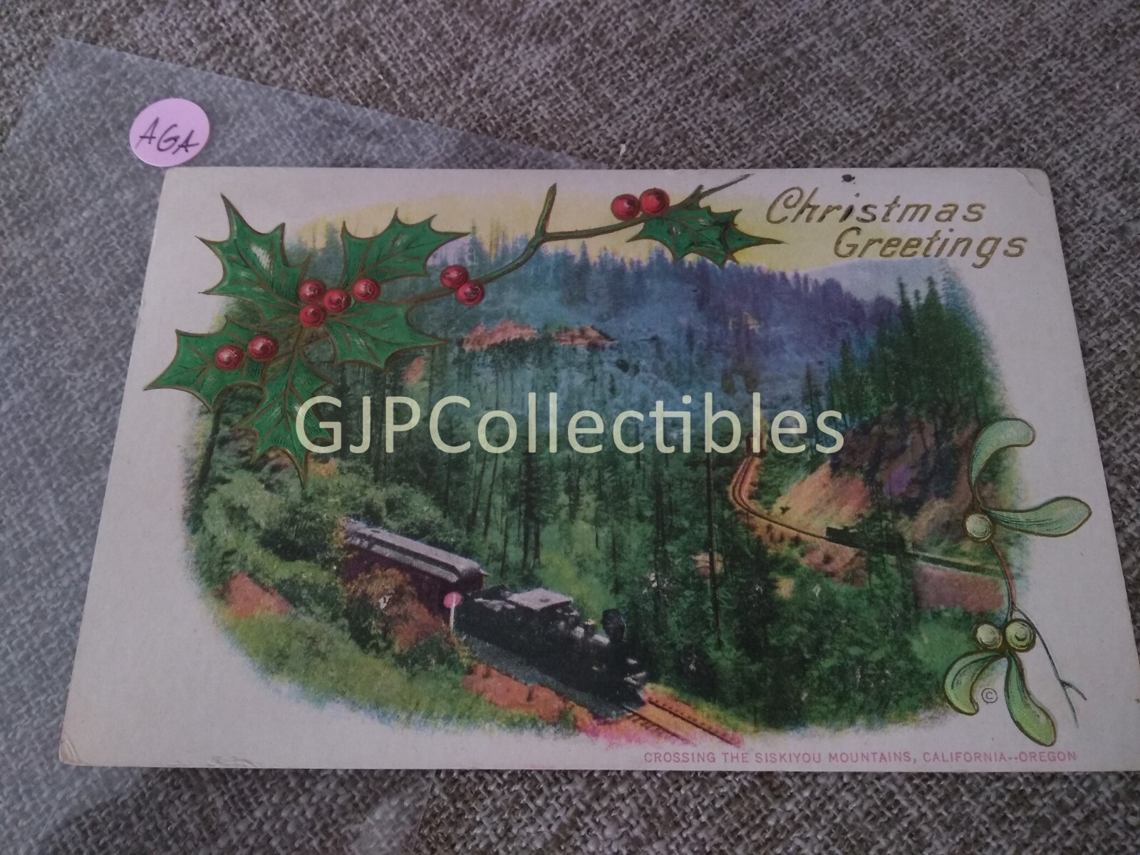 PAGA Train or Station Postcard Railroad RR CROSSING THE SISKIYOU MOUNTAINS