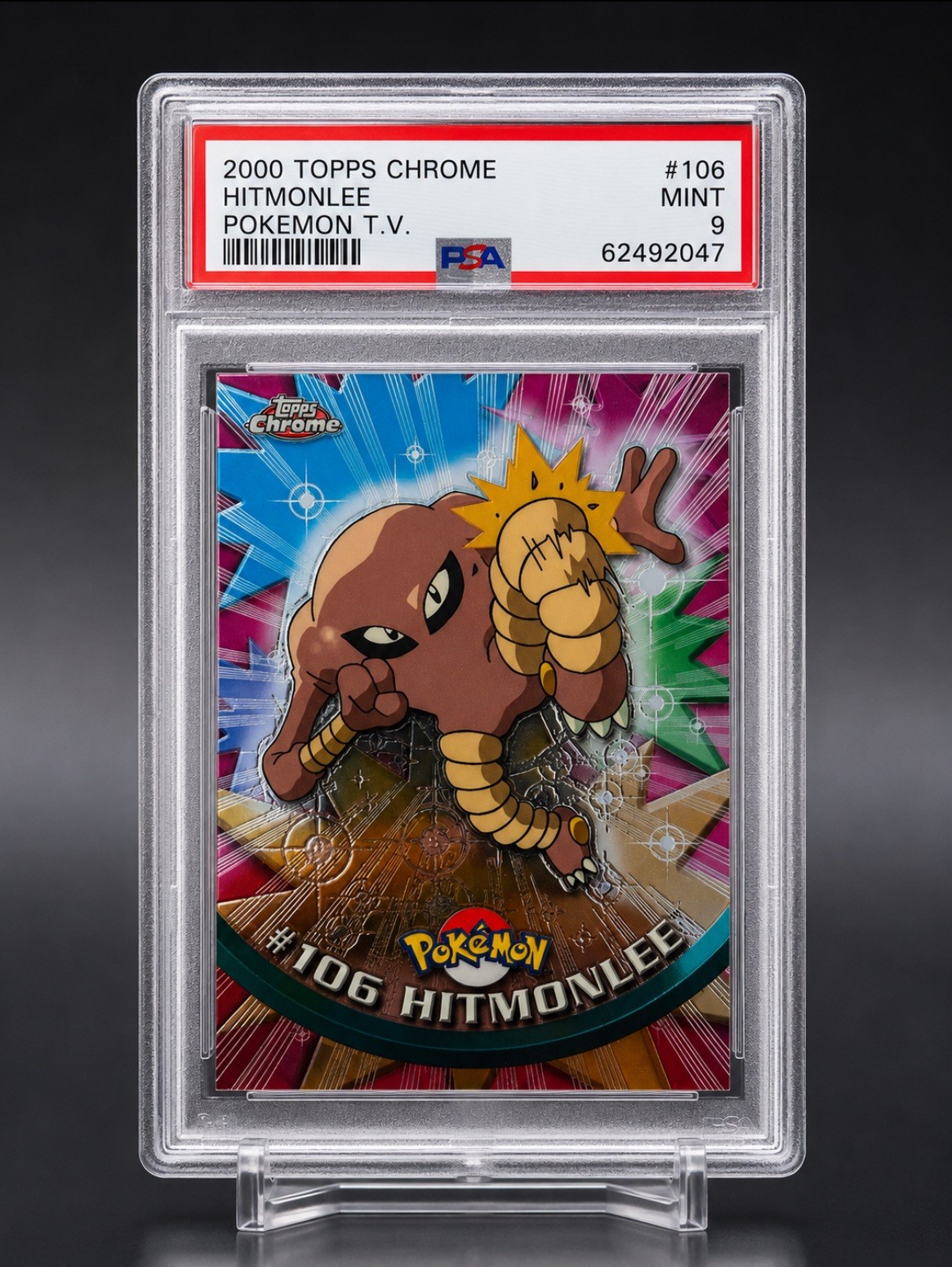 2000 TOPPS CHROME POKEMON T.V. #106 HITMONLEE PSA 9