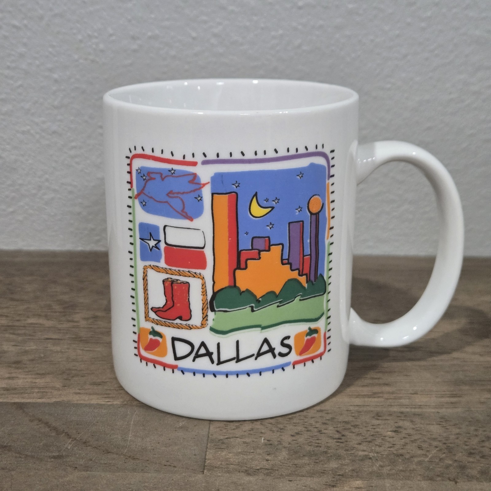 Vintage Dallas Texas Souvenir Coffee Mug Cup Vacation NWOT 12 Oz