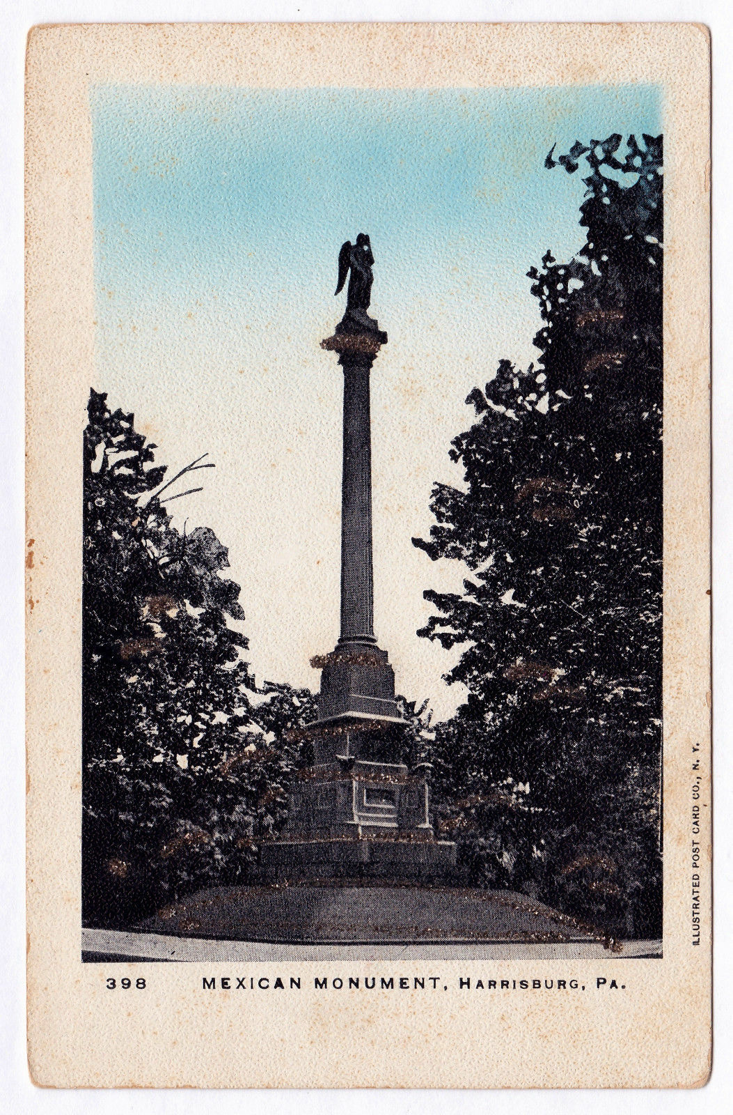 1901-1907 Harrisburg PA Postcard Mexican War Monument Glitter RARE Antique UDB