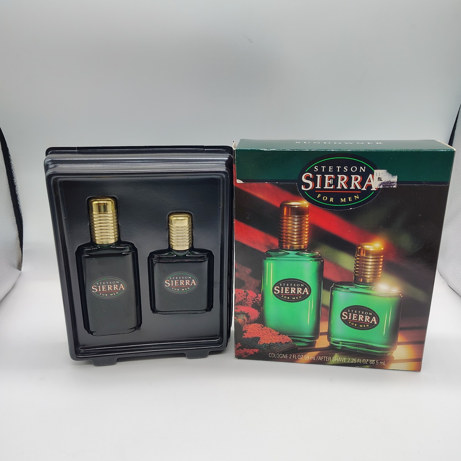 Vintage New In Box STETSON SIERRA Cologne 2Fl Oz & After Shave 2.25 Oz Gift Set