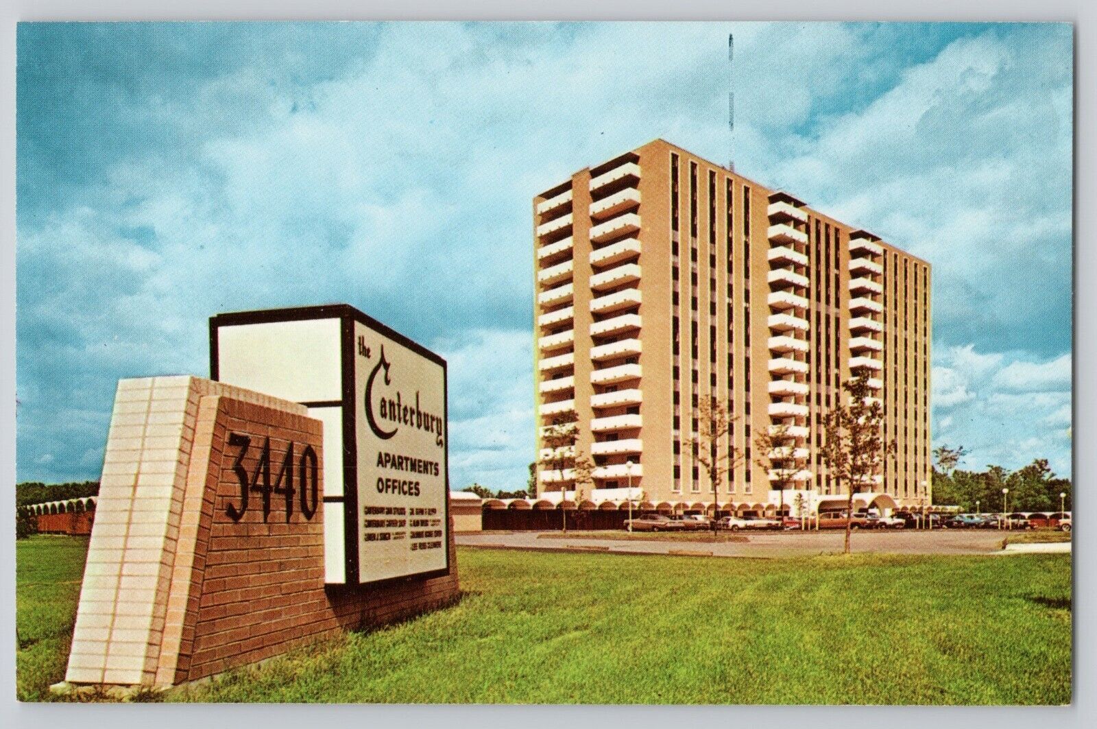 Columbus OH-Ohio, Canterbury Plaza Luxury Apartments, Antique, Vintage Postcard