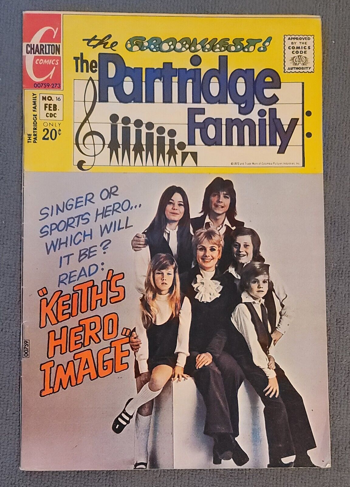 The Partridge Family Comic Book Charlton Comics #16 February 1973 David Cassidy