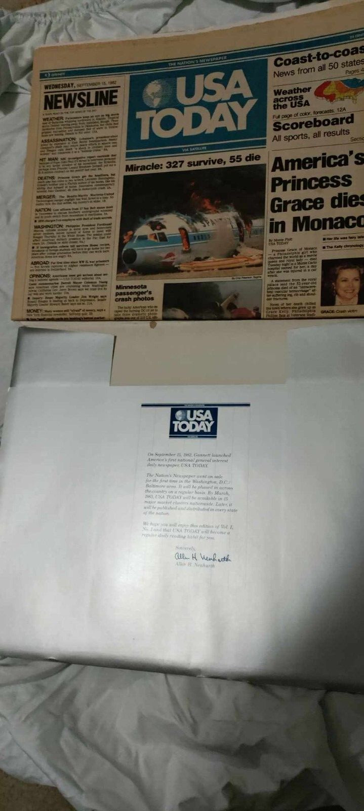 First Edition USA Today with Covering