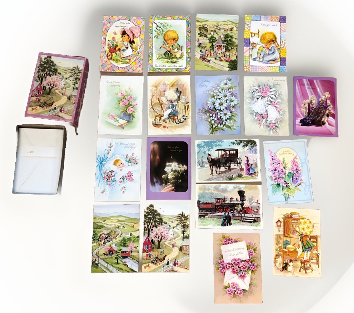Vintage UNUSED 18 All Occasion Greeting Cards in Box Famous DeLuxe by Sunshine Vintage UNUSED 18 All Occasion Greeting Cards in Box Famous DeLuxe by Sunshine