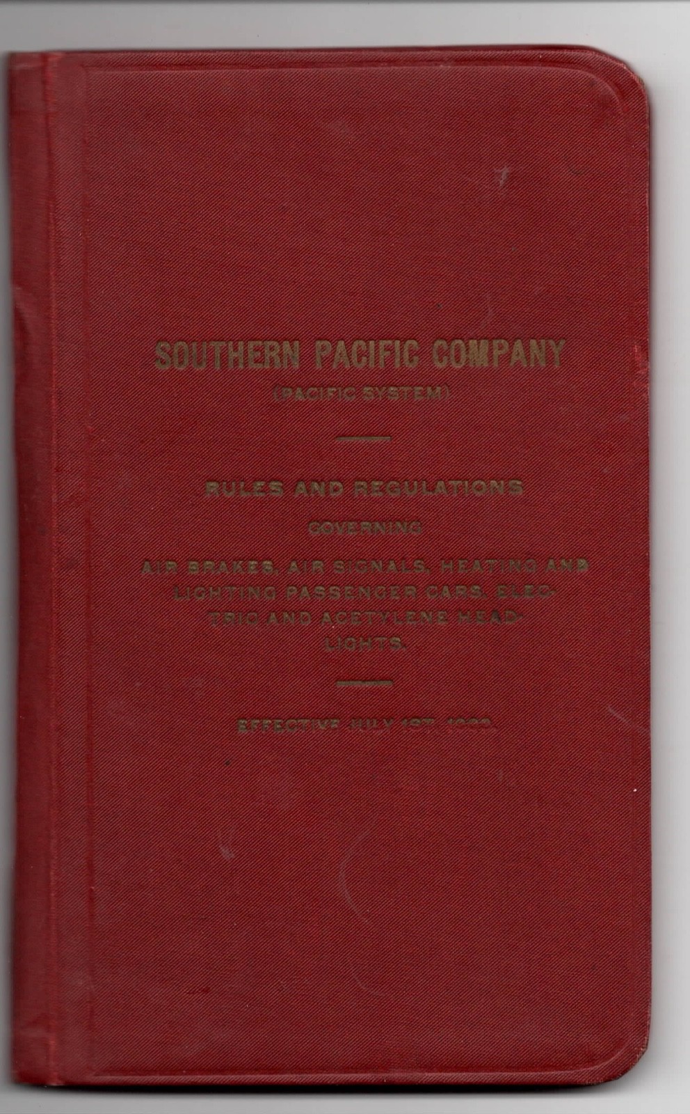 1909 Booklet Southern Pacific Company Railroad Rules & Regulations