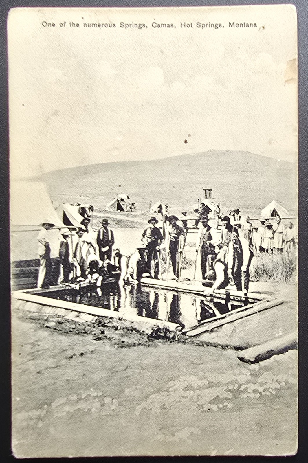 Camas Hot Springs Montana Early Bathers Excelsior RPPC Made in Germany