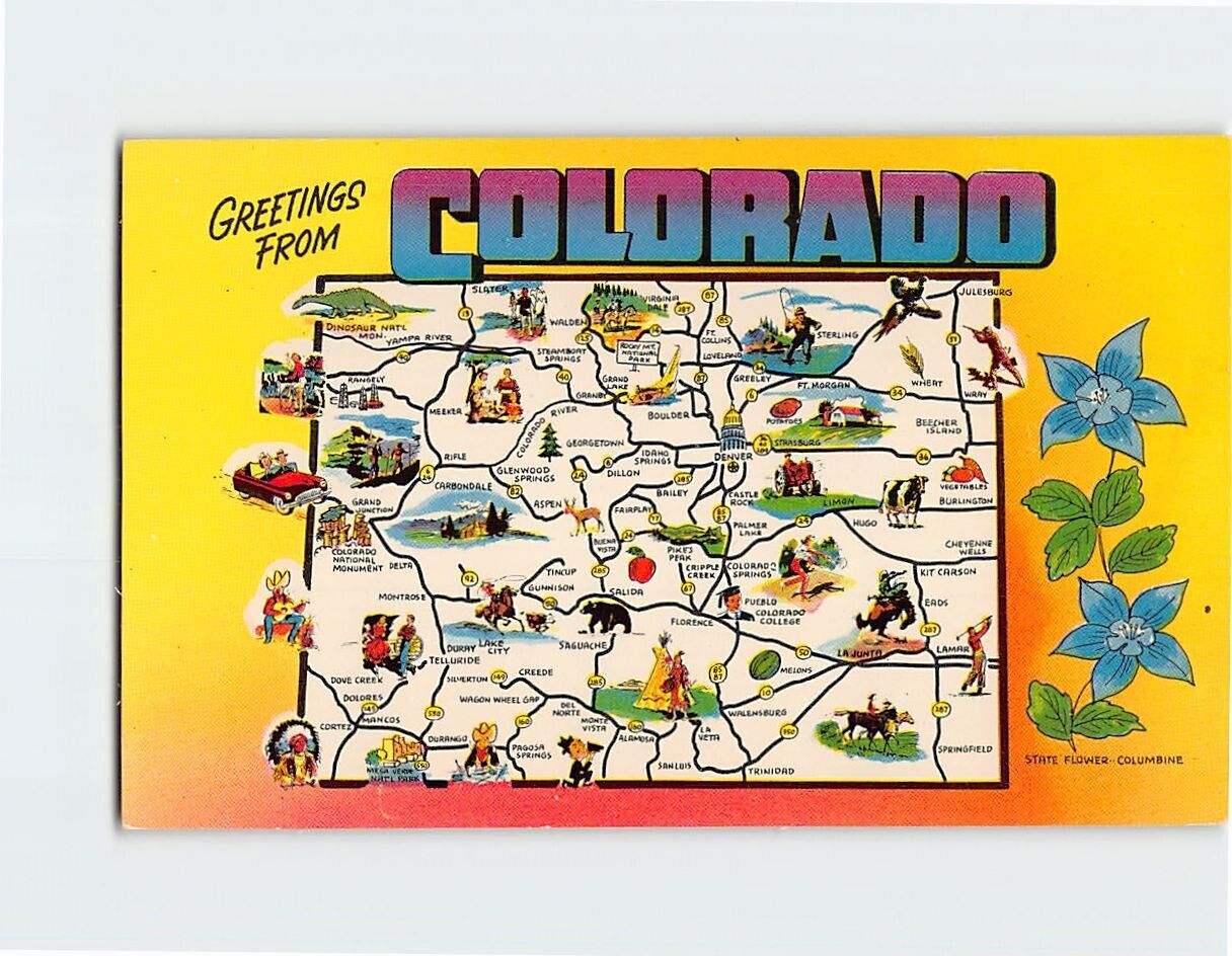 Postcard Greetings From Colorado USA