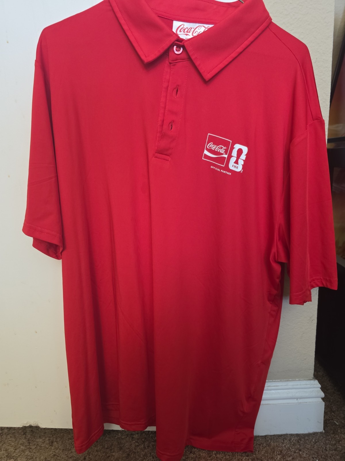 Coca-Cola FIFA WORLD CUP TOUR Staff Polo Large - Excellent Condition - RARE Coca-Cola FIFA WORLD CUP TOUR Staff Polo Large - Excellent Condition - RARE