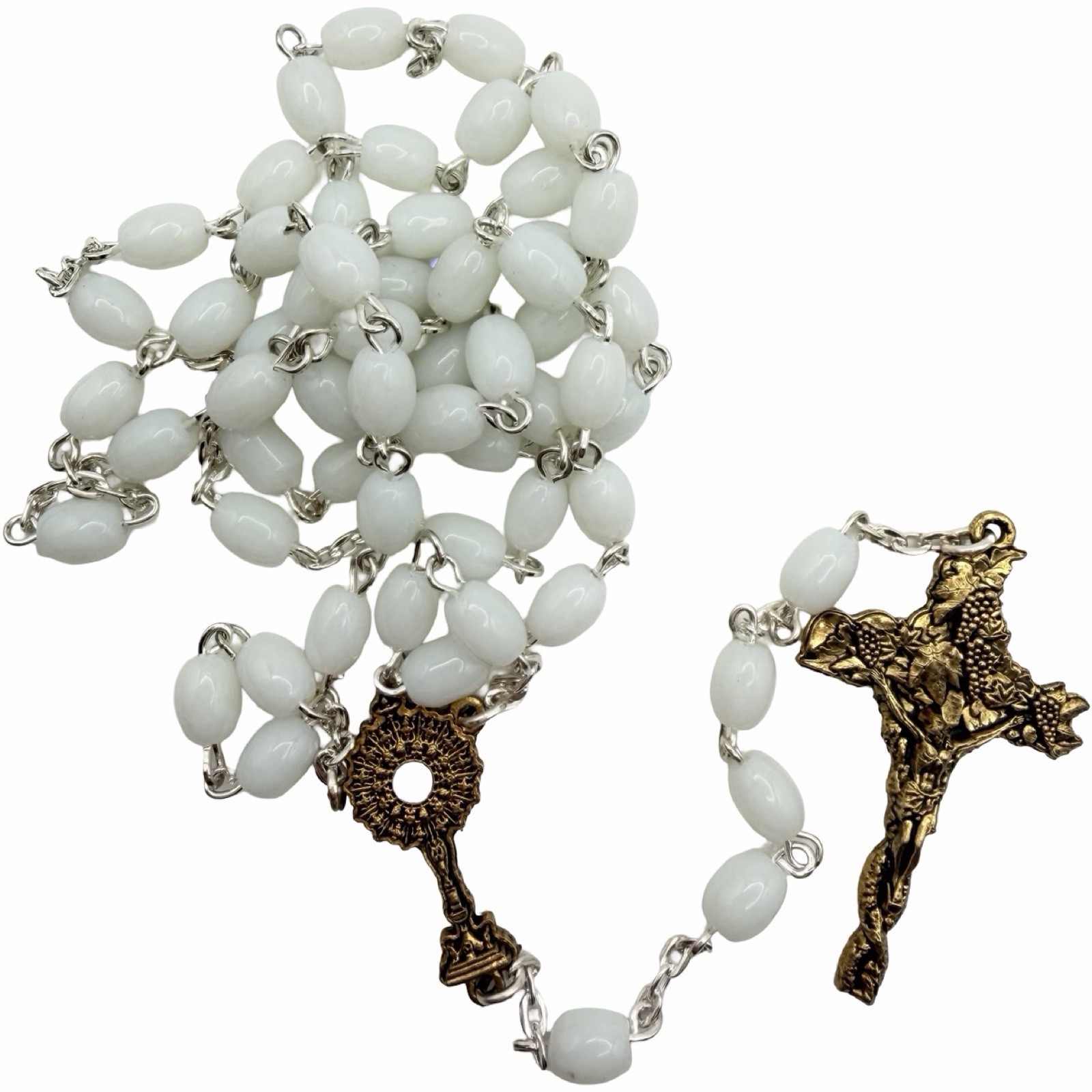 Ghirelli 2024 National Eucharistic Congress Official Rosary White Glass Beads