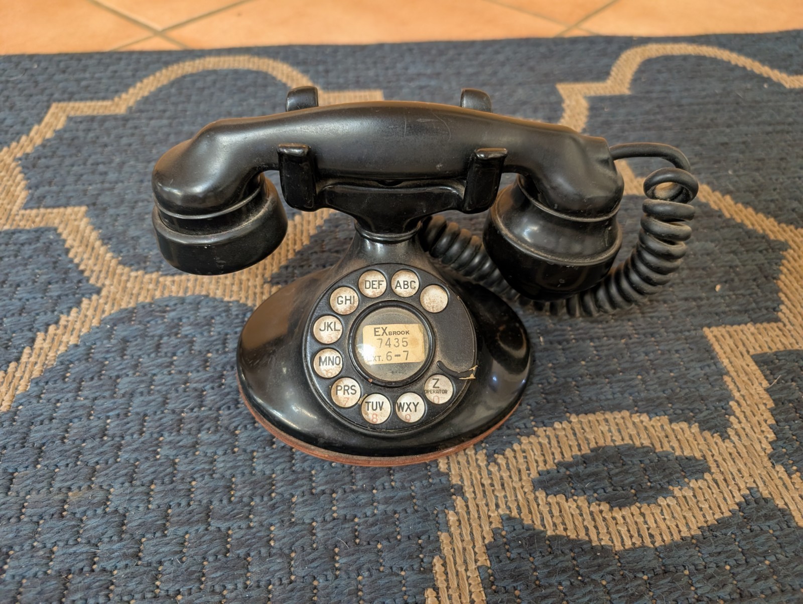 🔥 1930's ANTIQUE WESTERN ELECTRIC ROTARY DIAL PHONE WITH ORIGINAL CORDS D BASE