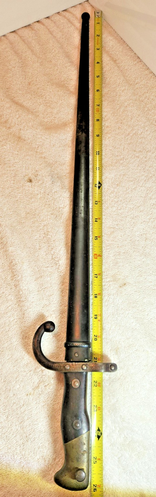 Bayonet & Scabbard French Mre D\'Armes de Chat Fbre 1875 Rifle Sword Military