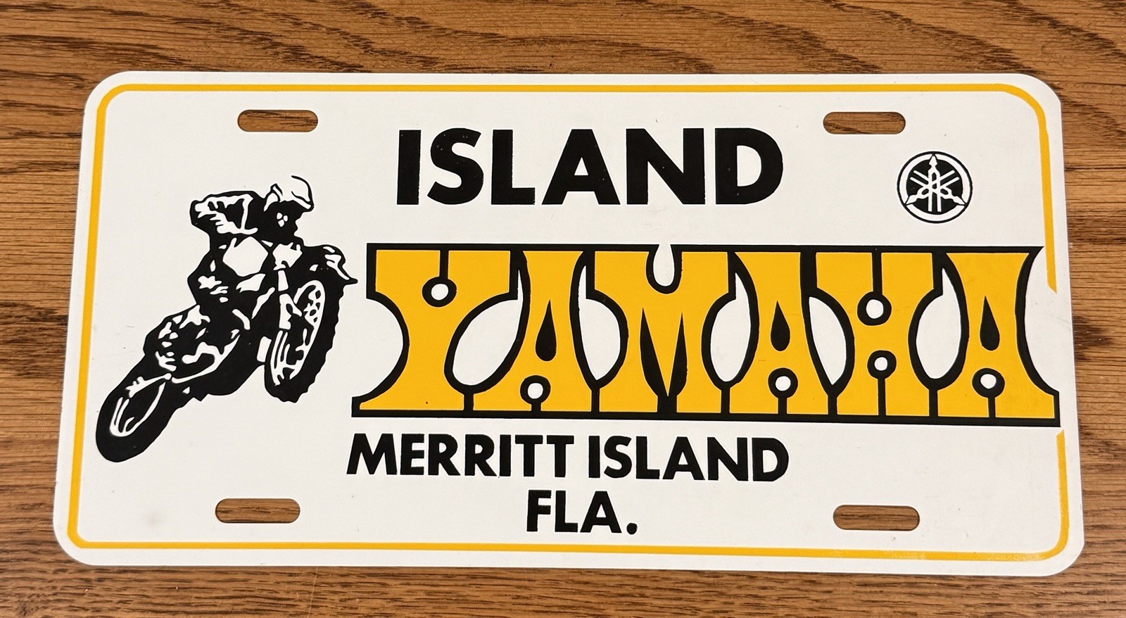 Vintage Island Yamaha Booster License Plate Florida Merritt Island Motocross