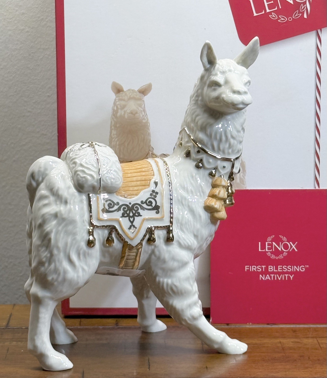 LENOX LLAMA First Blessing Nativity Christmas Holiday 24K Accents NEW IN BOX