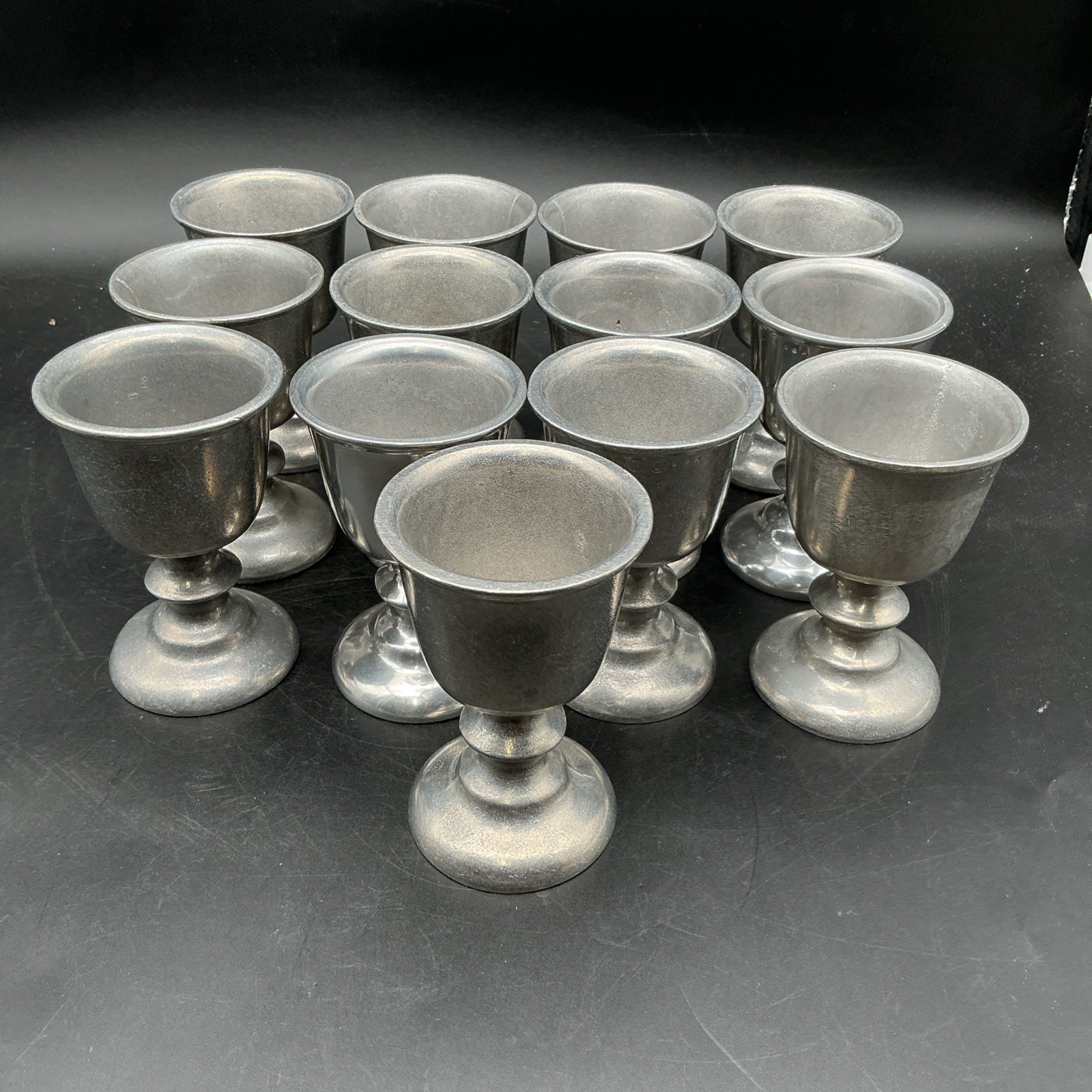 Vintage Wilton RWP Armetale Goblets Set of 13 Made USA Pewter Style Wine Vintage Wilton RWP Armetale Goblets Set of 13 Made USA Pewter Style Wine