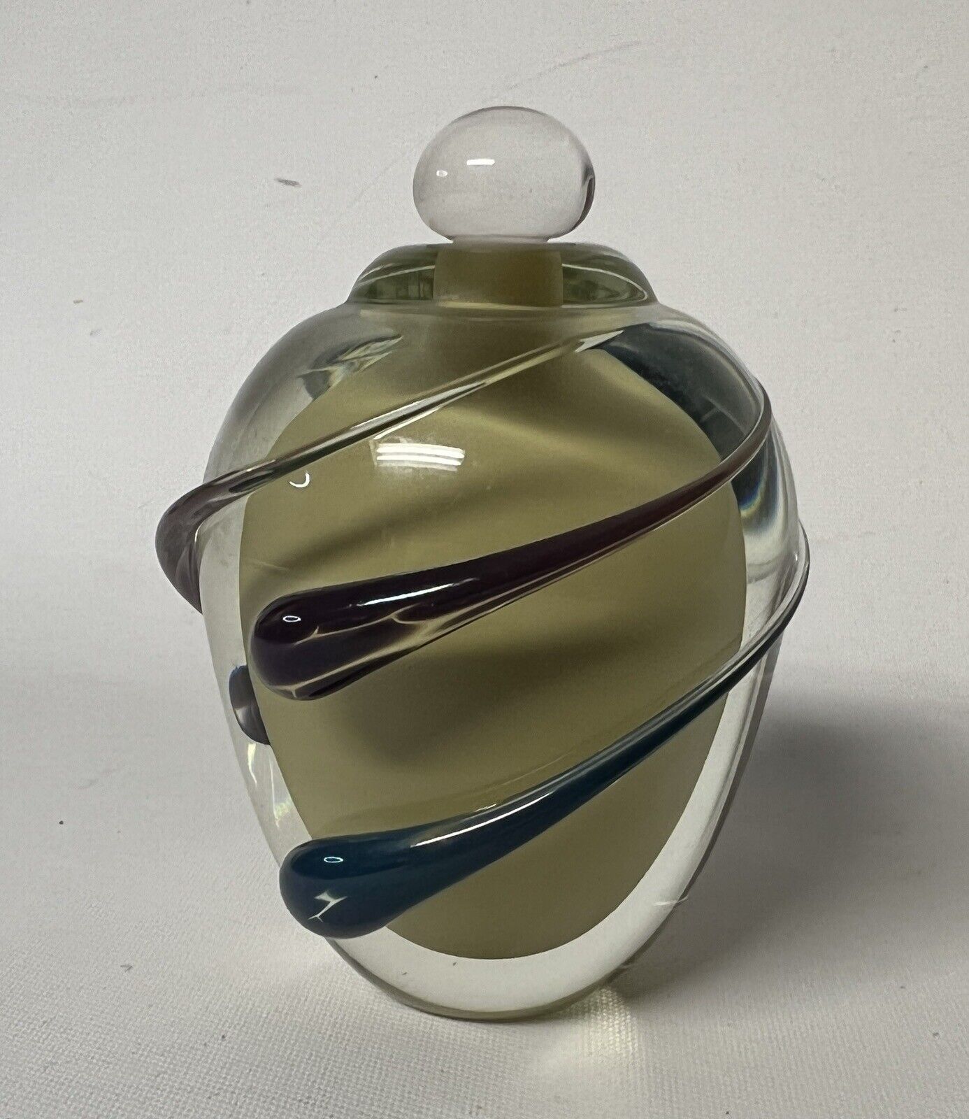 Susan DiMarchi Art Glass Perfume Bottle w/ Stopper - Signed Dated 1986