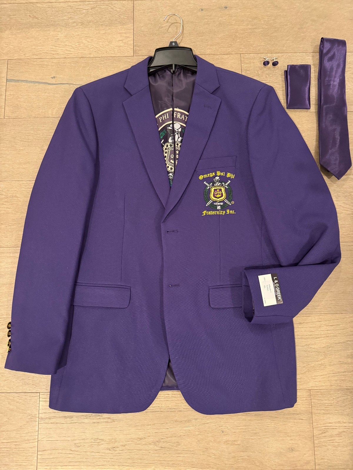 Omega Psi Phi Fraternity Official Blazer Sports Coat Jacket 42 L Purple NWT Tie Omega Psi Phi Fraternity Official Blazer Sports Coat Jacket 42 L Purple NWT Tie
