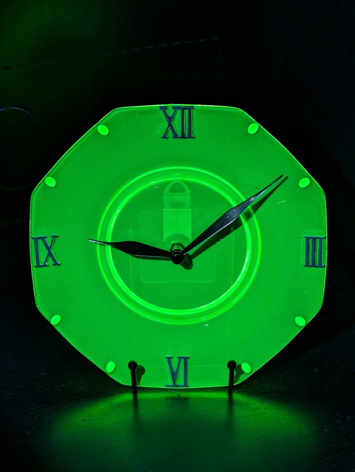 Vaseline Glass Upcycled Plate Wall Clock 8 inch