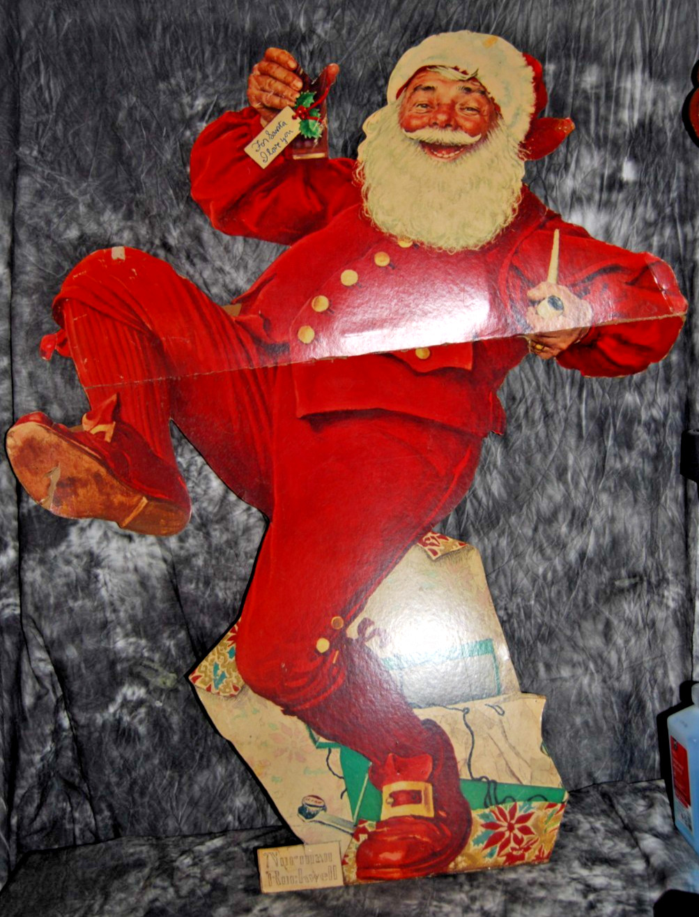 RARE 4ft 1965 Norman Rockwell Pepsi Santa Floor Standee - Large Vintage Ad