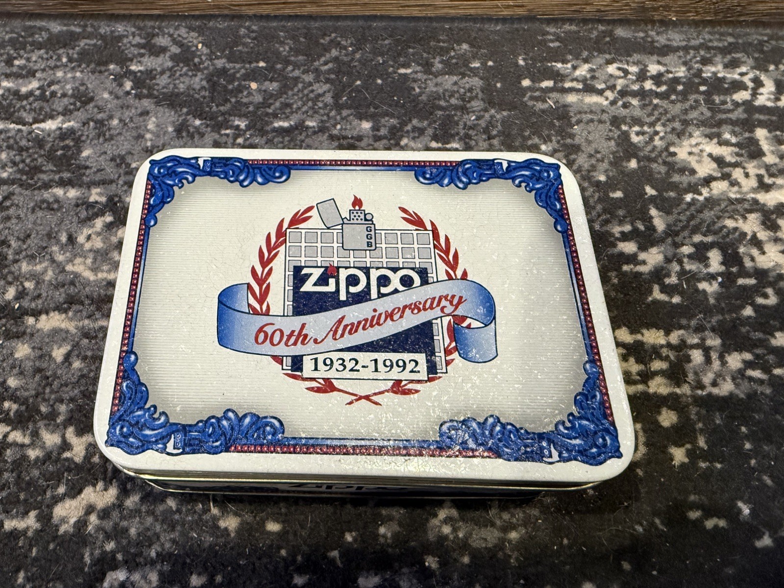 Zippo 1932-1992 60th Anniversary Lighter W/ Tin NEW