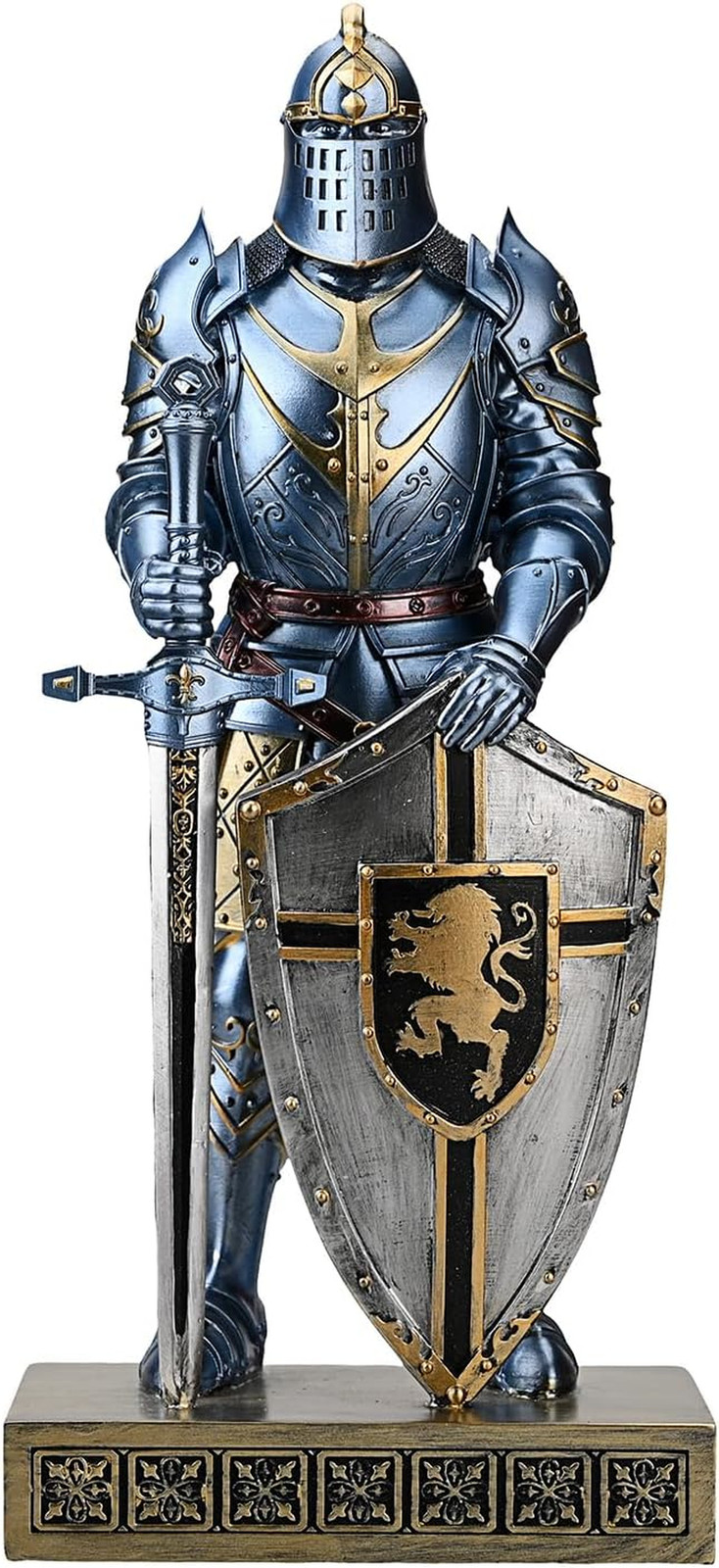 King\'S Guard Desktop Accessories Statue Knight Ornament with Shield Blue