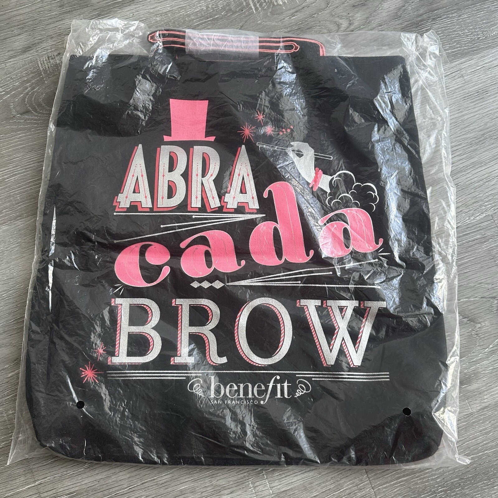 NWT Benefit Cosmetic Reusable Oversized Canvas Tote with Graphic Prints