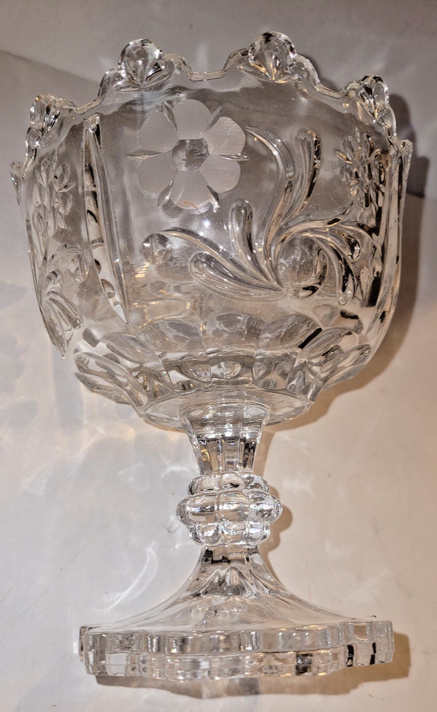 Lead Crystal Scalloped Edge Etched 6\