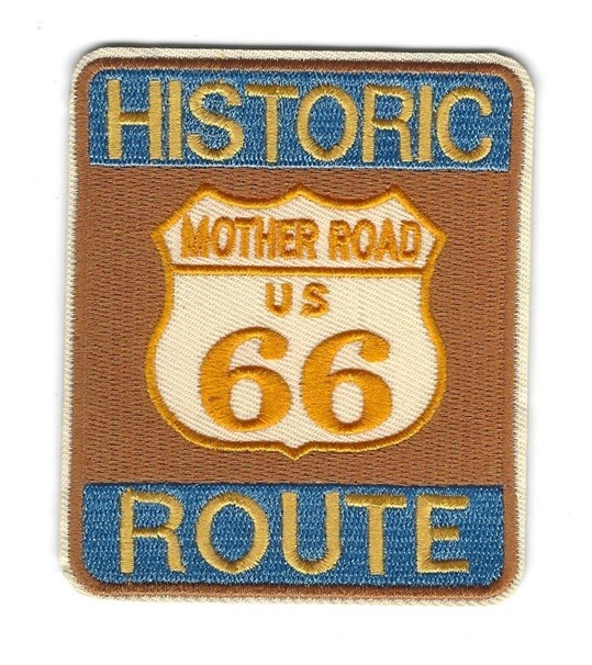 Route 66 Motorcycle Iron On Patch Historic Route Design 3.5\ Route 66 Motorcycle Iron On Patch Historic Route Design 3.5\