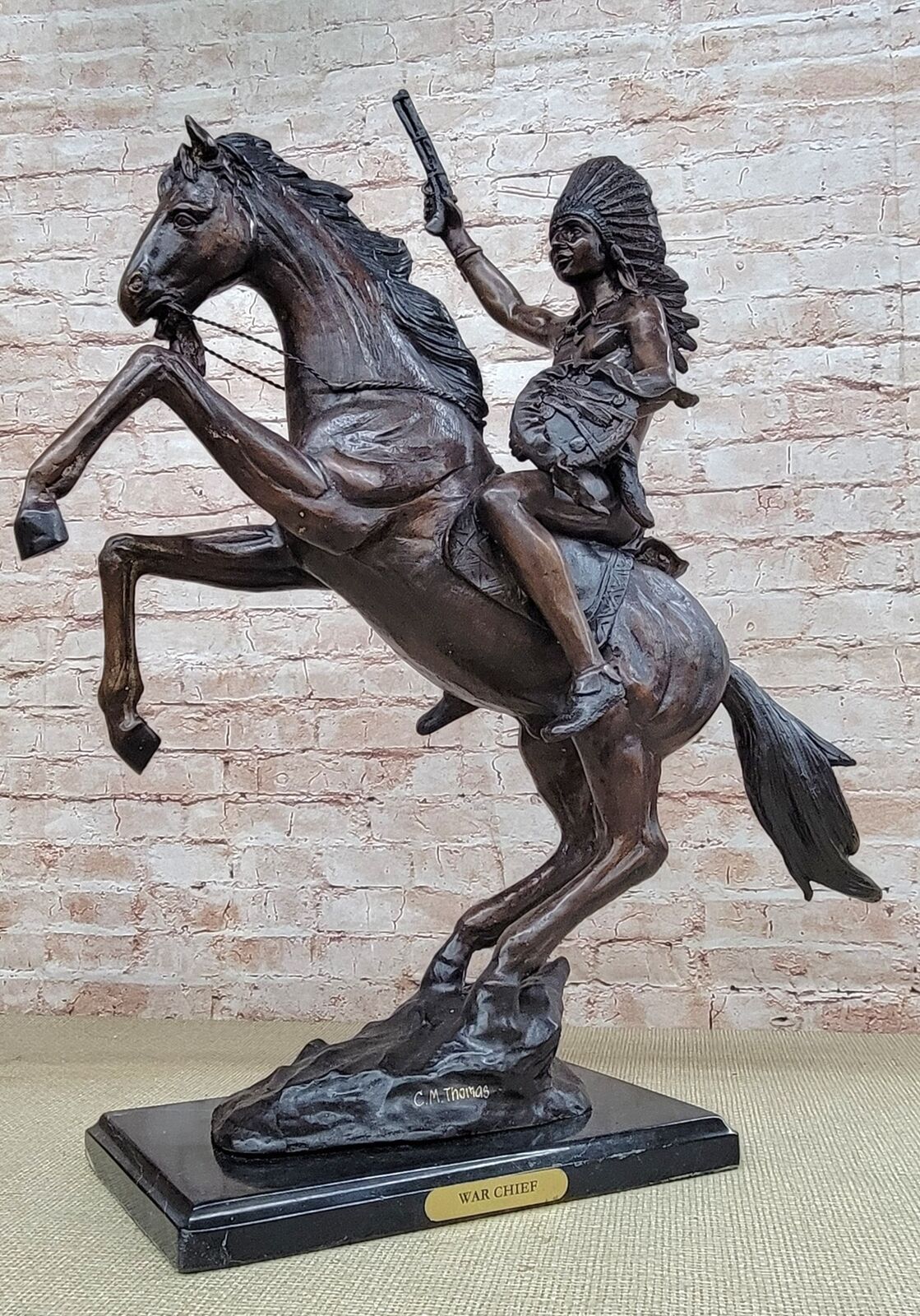 WAR CHIEF Frederic Remington Native American Bronze Statue Sculpture Western Art
